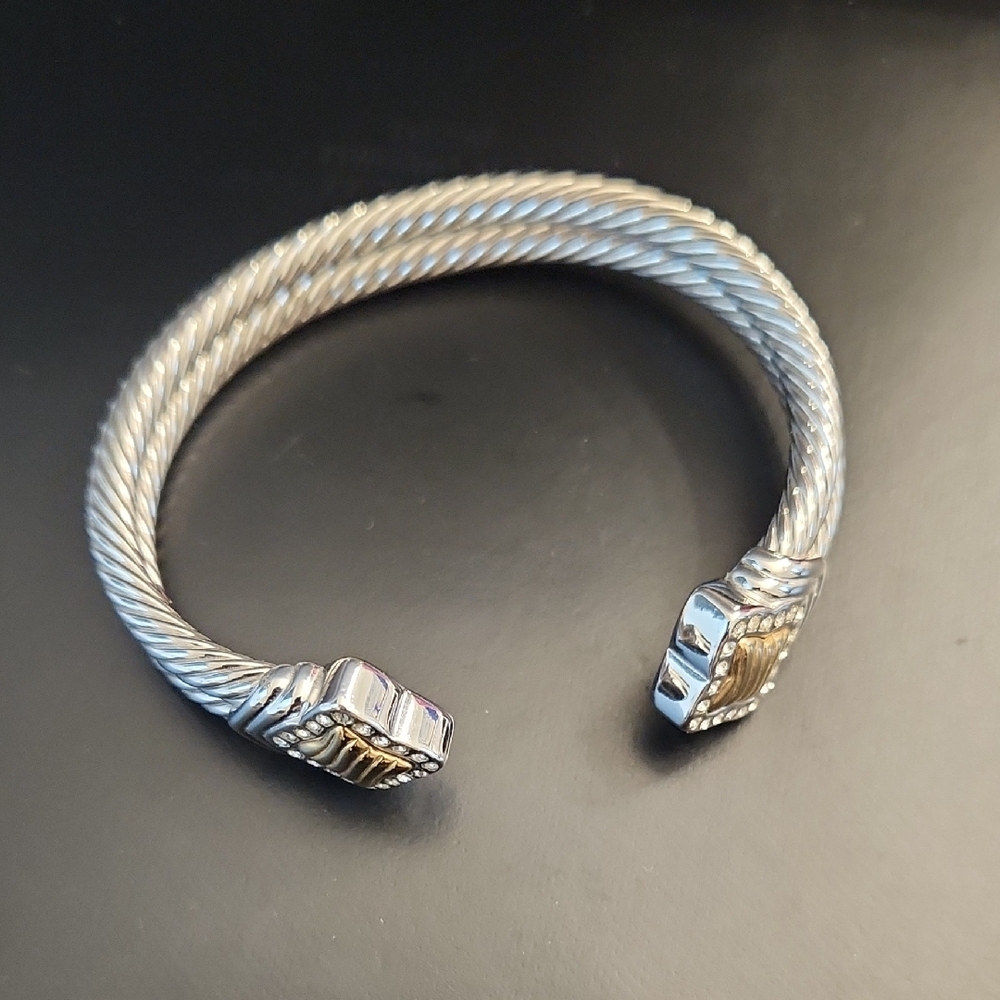 Silver and Gold Cable Bracelet